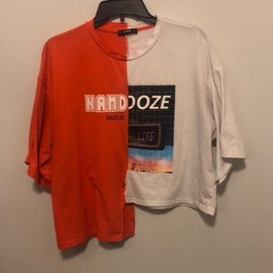 Orange and white T-shirt